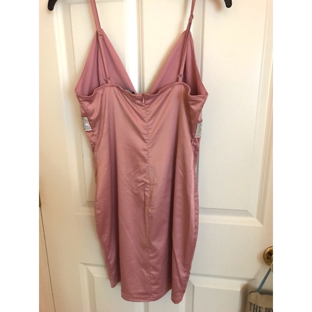 Pink Rhinestoned Mini Dress - Picture 2 of 3